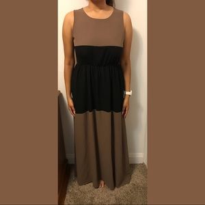 3/$30 Sale Brown Black Backless Maxi Dress